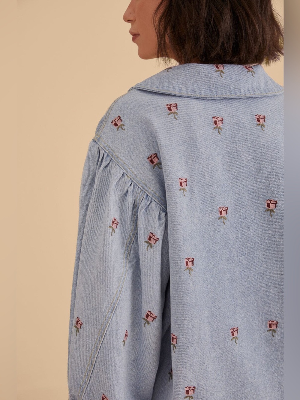 Farm Rio Rose Embroidered Denim
Jacket - Picture 3 of 16